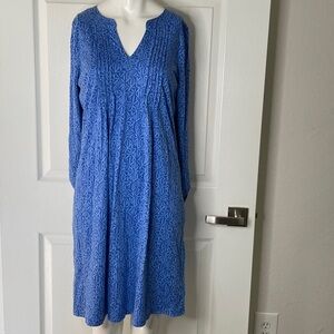 Lilly Pulitzer Fairfax 3/4 Sleeve Midi Dress Alba Blue Easy Peasy 100% Cotton